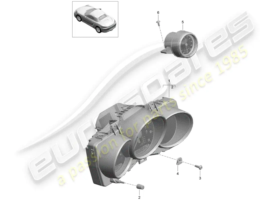 porsche 2018 (718 boxster) combinación de instrumentos diagrama de piezas