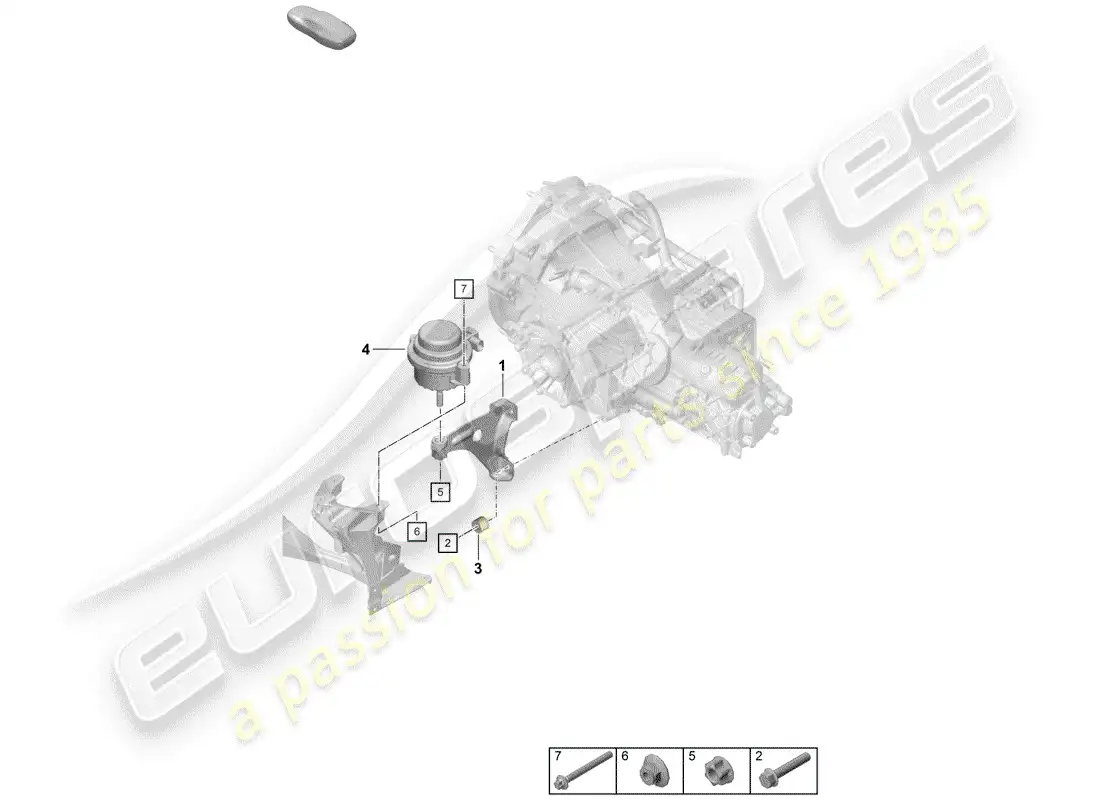 porsche 2019 (718 boxster spyder) montaje de la caja de cambios diagrama de piezas