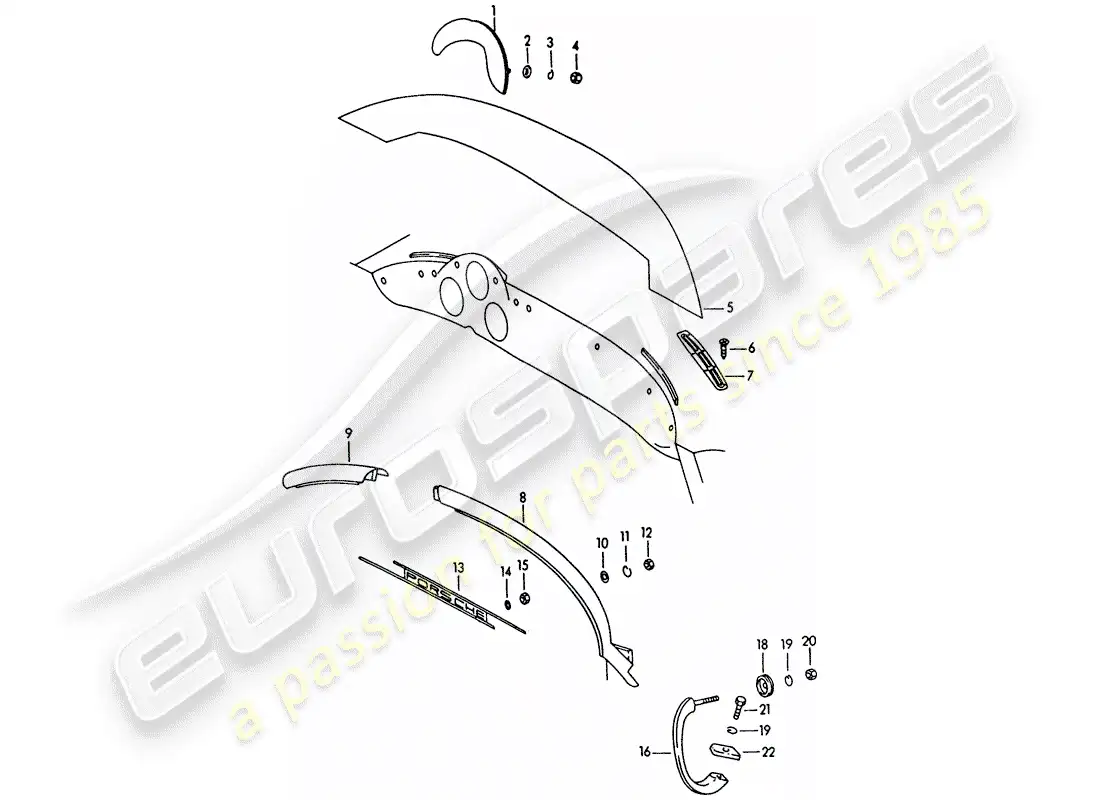 porsche 1962 (356b/356c) tablero - accesorios diagrama de piezas