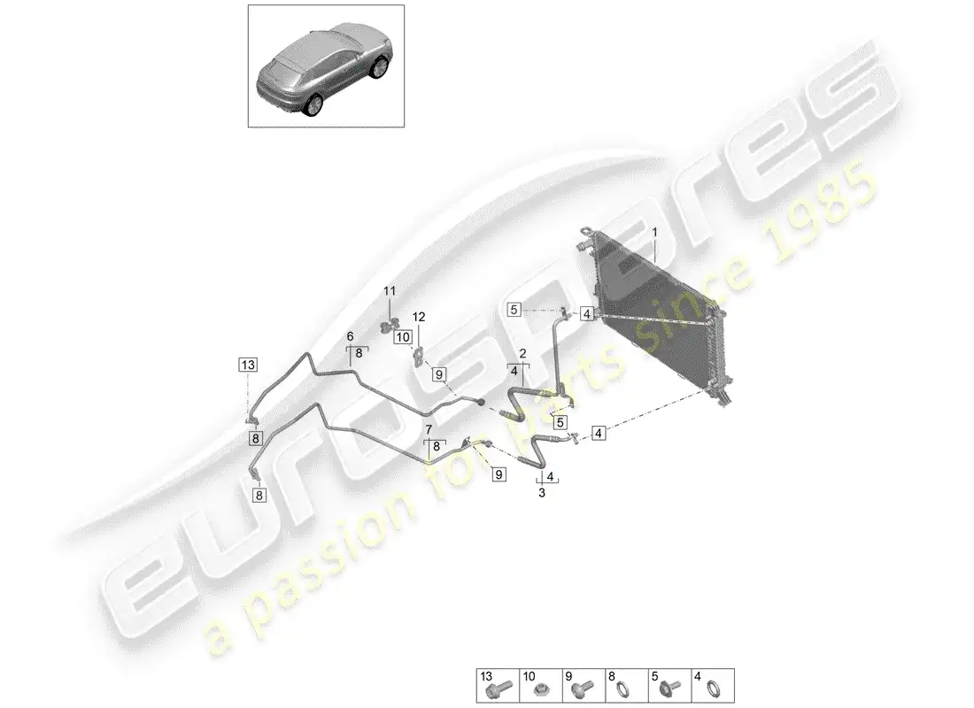 porsche 2019 (macan) - pdk - diagrama de piezas