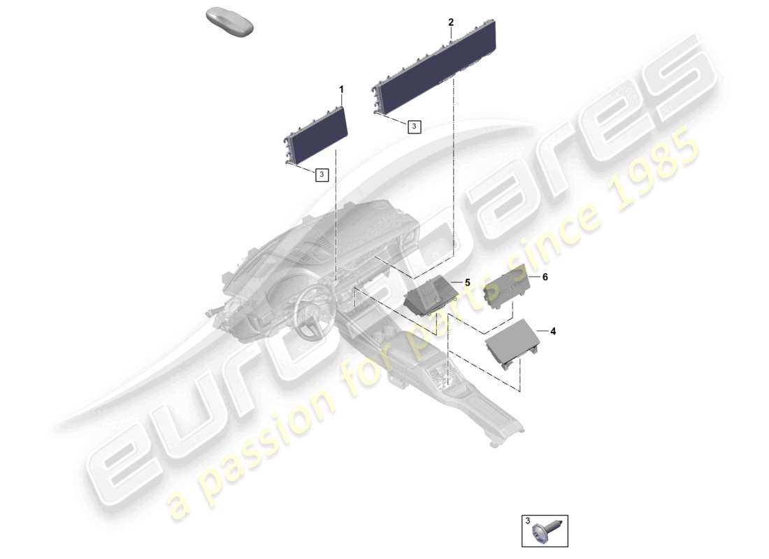 porsche 2026 (panamera 976) diagrama de piezas de la unidad de visualización y control