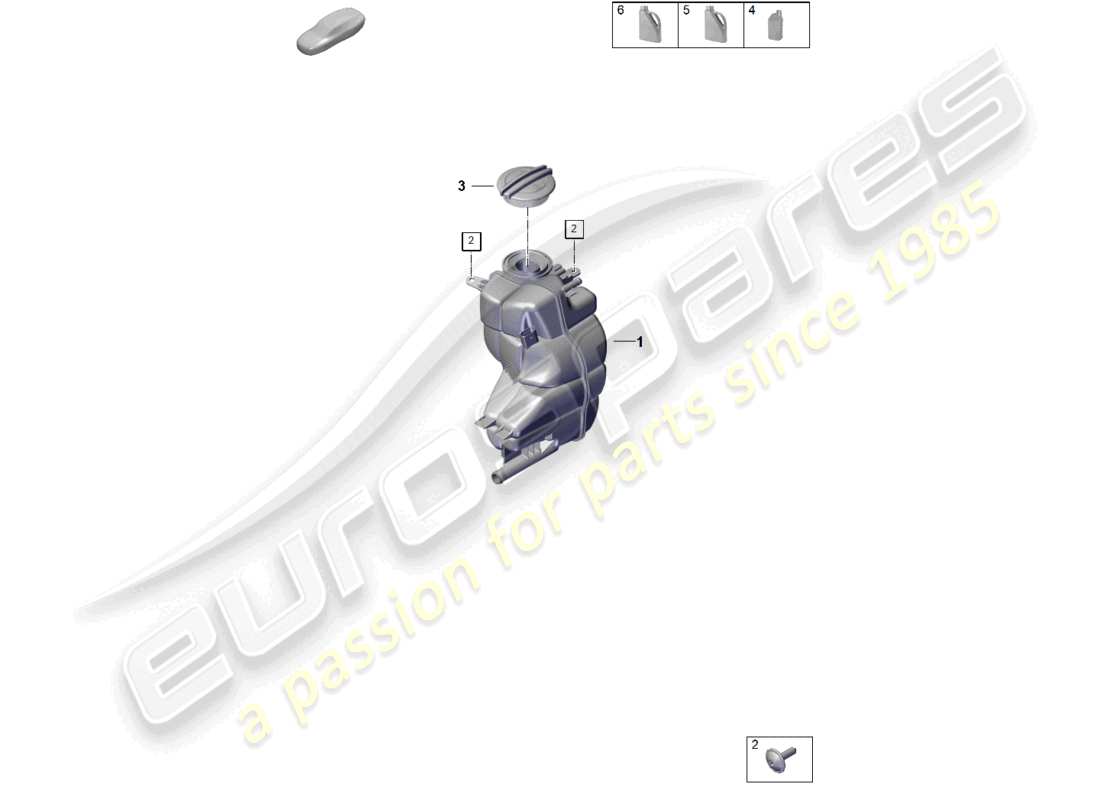porsche 2024 (panamera 976) sistema de enfriamiento de refrigerante tanque de expansión de refrigerante línea de ventilación diagrama de piezas