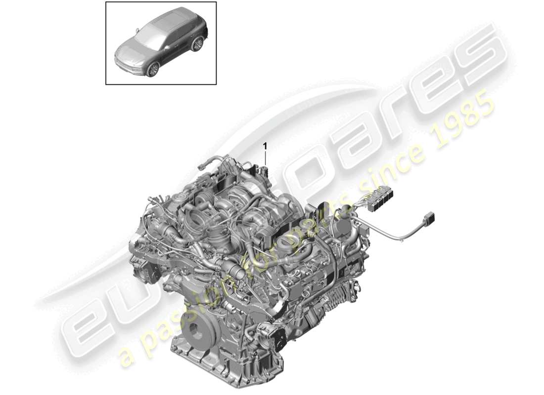 porsche 2024 (cayenne e3 9ya/9yb) motor de reemplazo (completo) diagrama de piezas