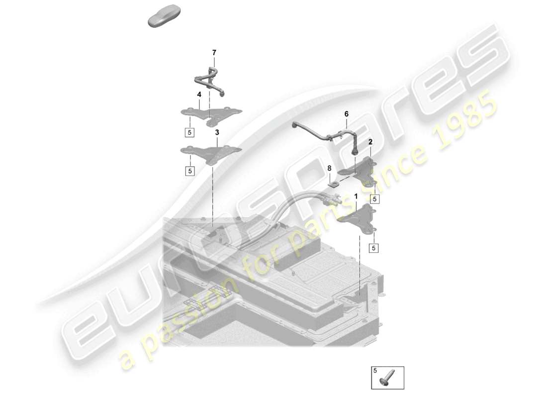 porsche 2026 (taycan 9j1-2) diagrama de piezas del sistema de enfriamiento del refrigerante de la batería de repuesto