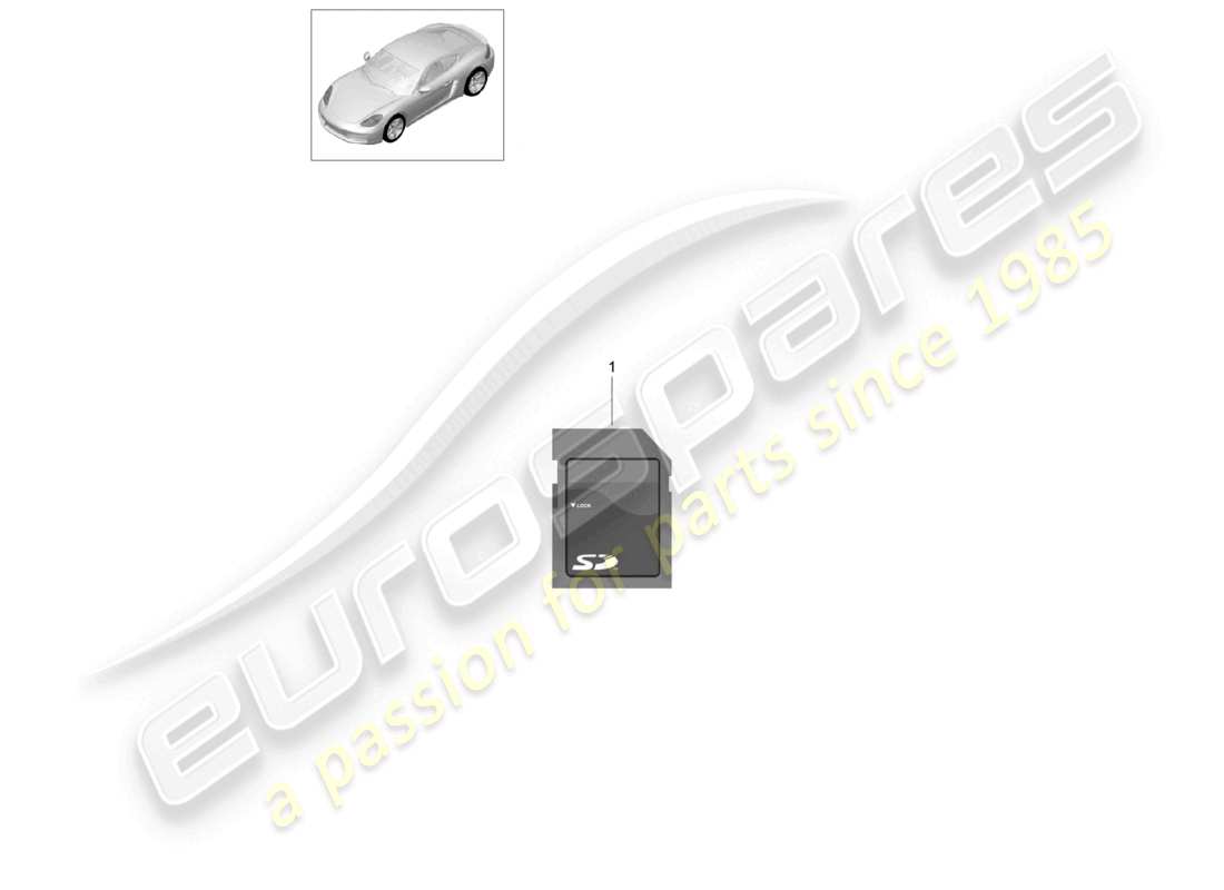 porsche 2022 (718 cayman) tarjeta de memoria sd para actualizar los datos de navegación diagrama de piezas