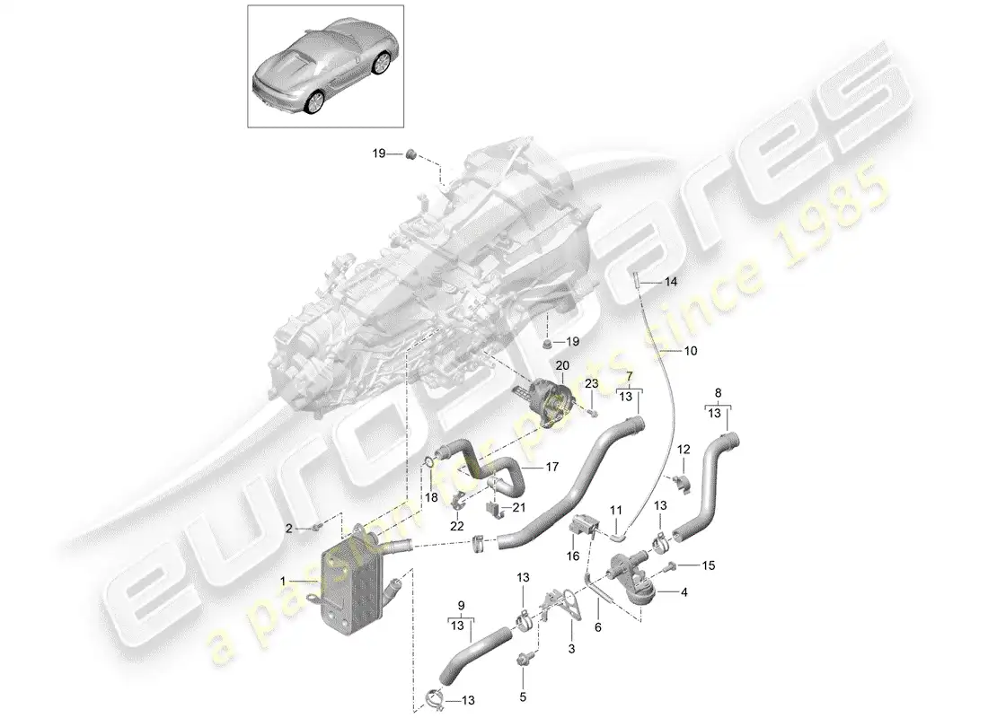 porsche 2016 (981 boxster spyder) manual gearbox diagrama de piezas