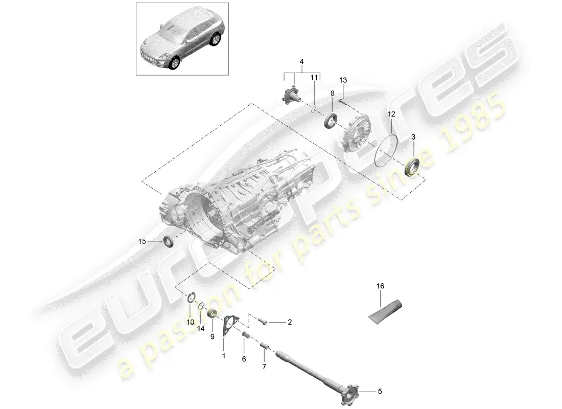 porsche 2017 (macan) - pdk - diagrama de piezas