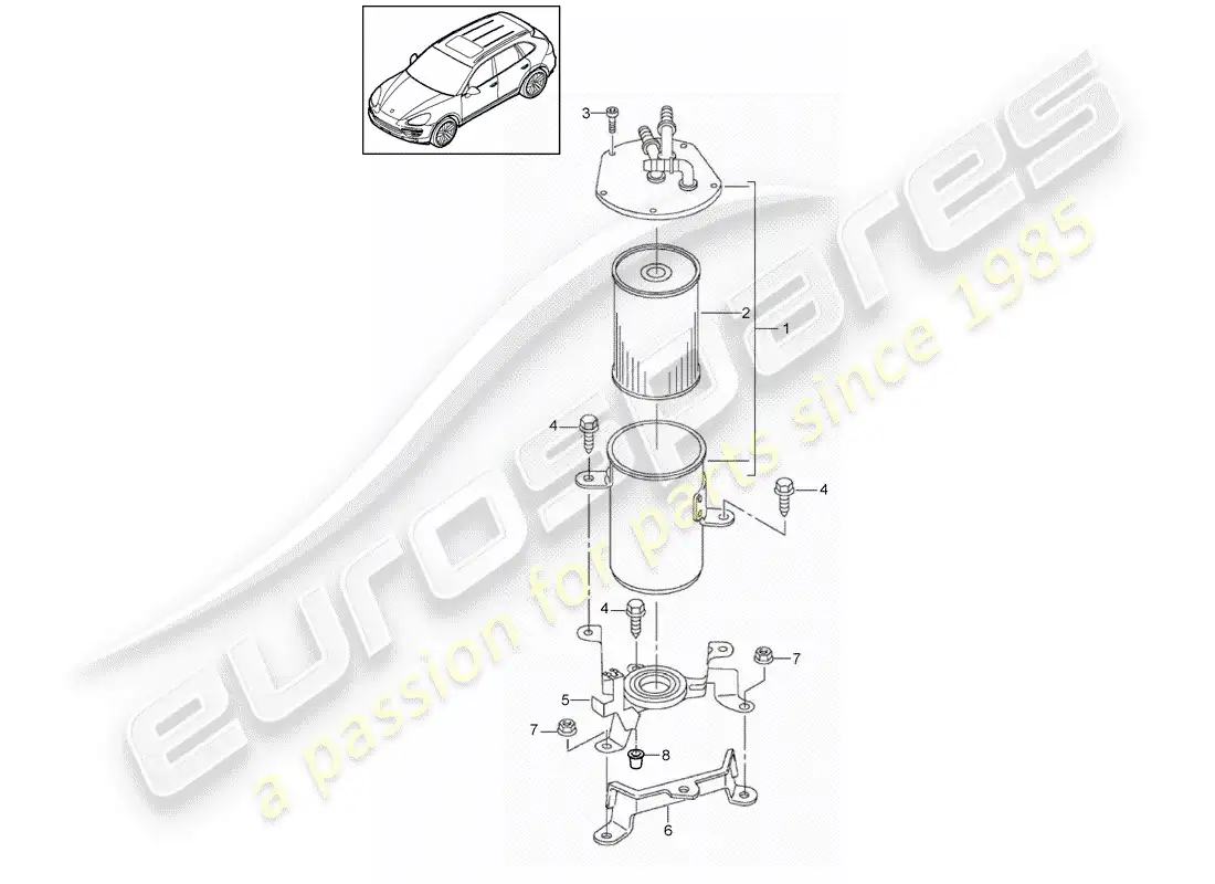 porsche 2016 (cayenne e2 92a) fuel system diagrama de piezas
