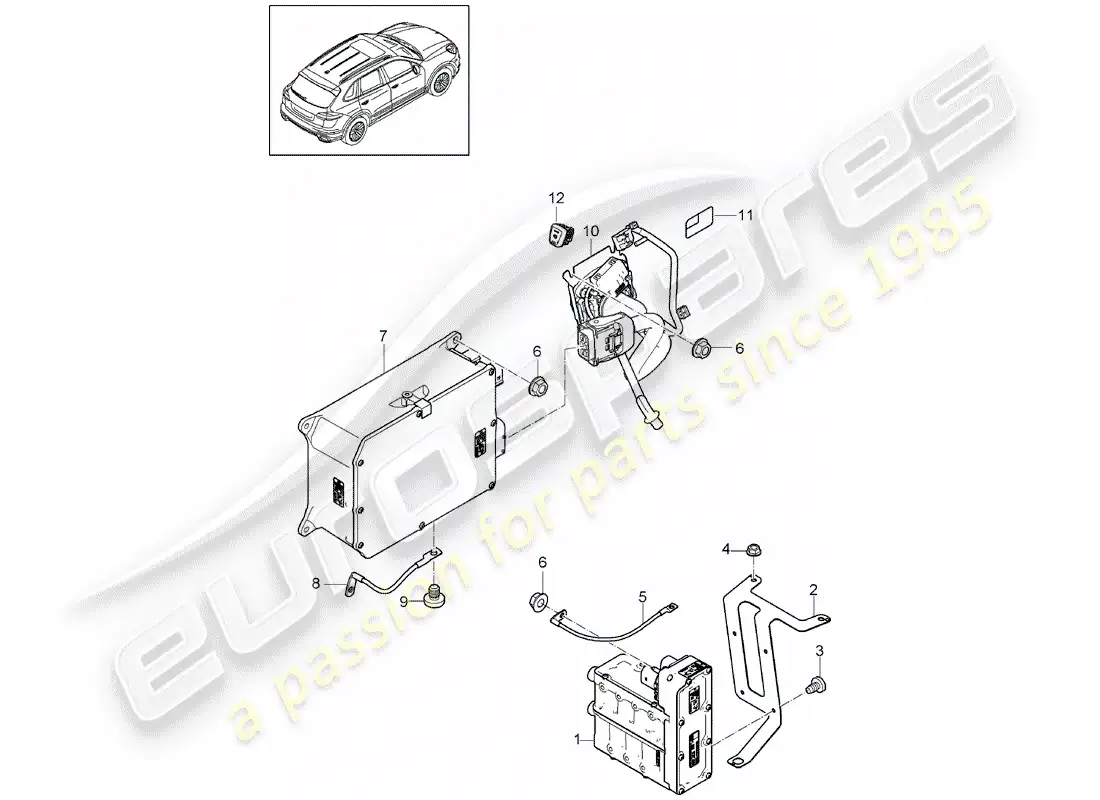 porsche 2013 (cayenne e2 92a) núcleo del calentador diagrama de piezas