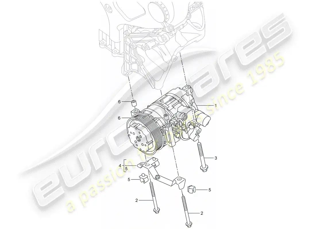 porsche 2003 (cayenne e1 9pa) compresor diagrama de piezas