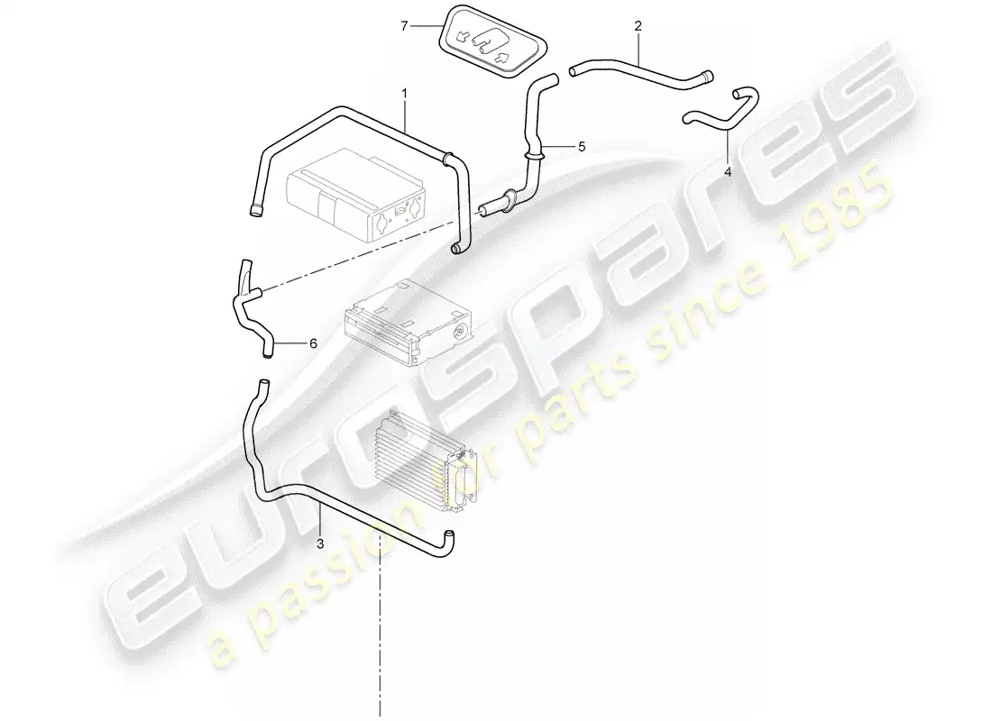 porsche 2008 (987 cayman) compartimiento de equipaje diagrama de piezas
