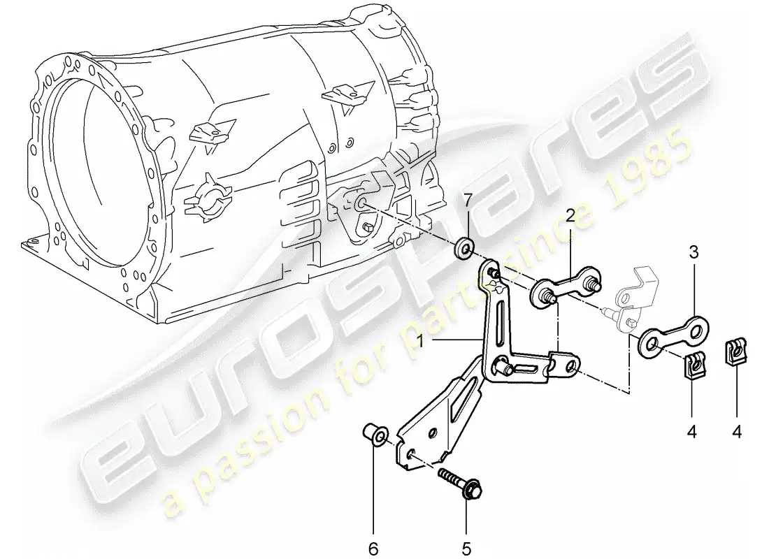 porsche 2002 (996 turbo / gt2) tiptronic - palanca selectora diagrama de piezas