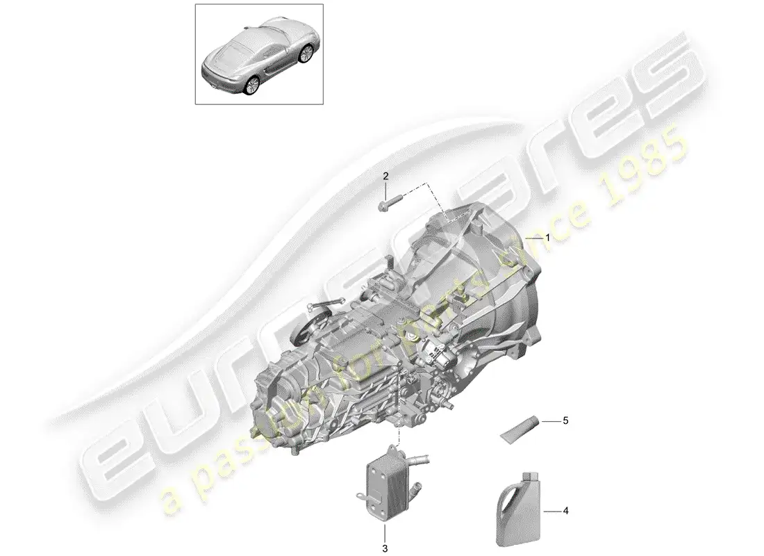 porsche 2014 (981 cayman) manual gearbox diagrama de piezas