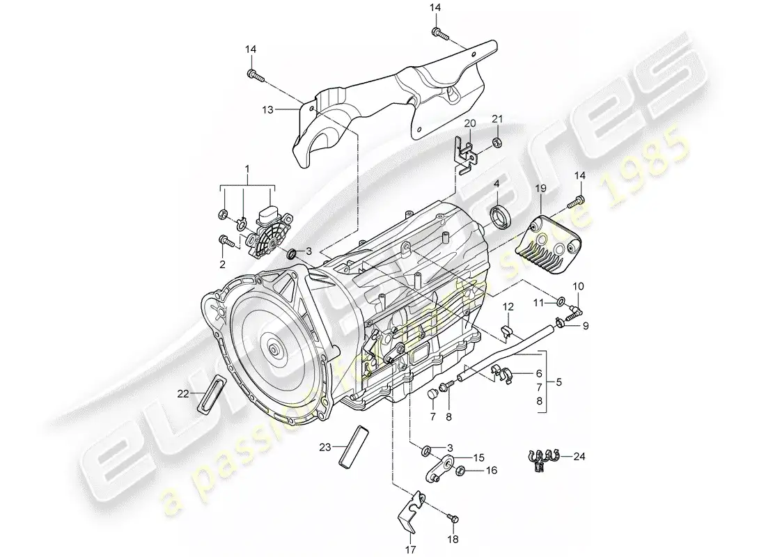 porsche 2007 (cayenne e1 9pa) tiptronic diagrama de piezas