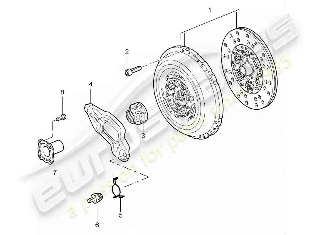 porsche 2003 (cayenne e1 9pa) embrague diagrama de piezas