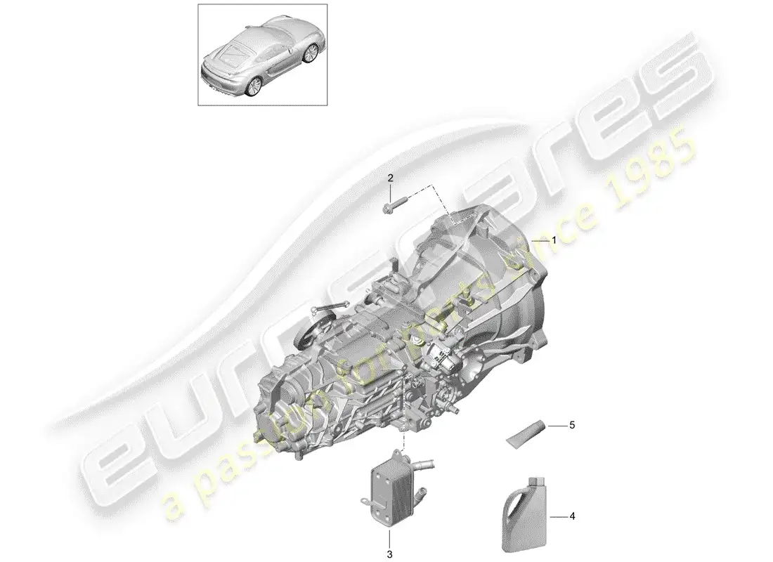 porsche 2016 (981 cayman gt4) manual gearbox diagrama de piezas