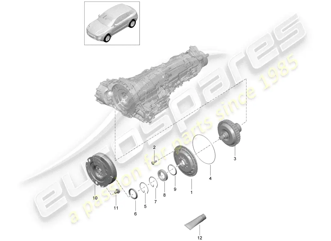 porsche 2014 (macan) embrague diagrama de piezas