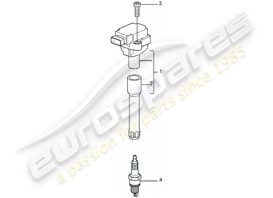 porsche 2007 (997-1) sistema de encendido diagrama de piezas