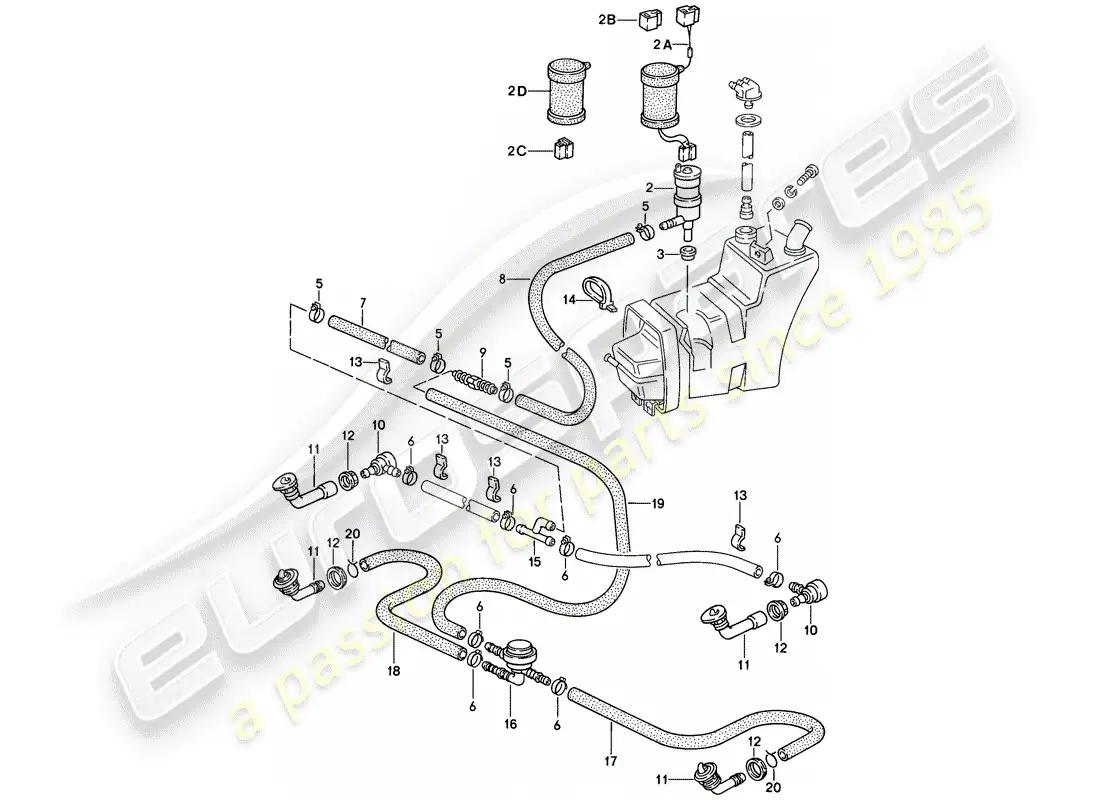 porsche 1986 (911) sistema arandela diagrama de piezas