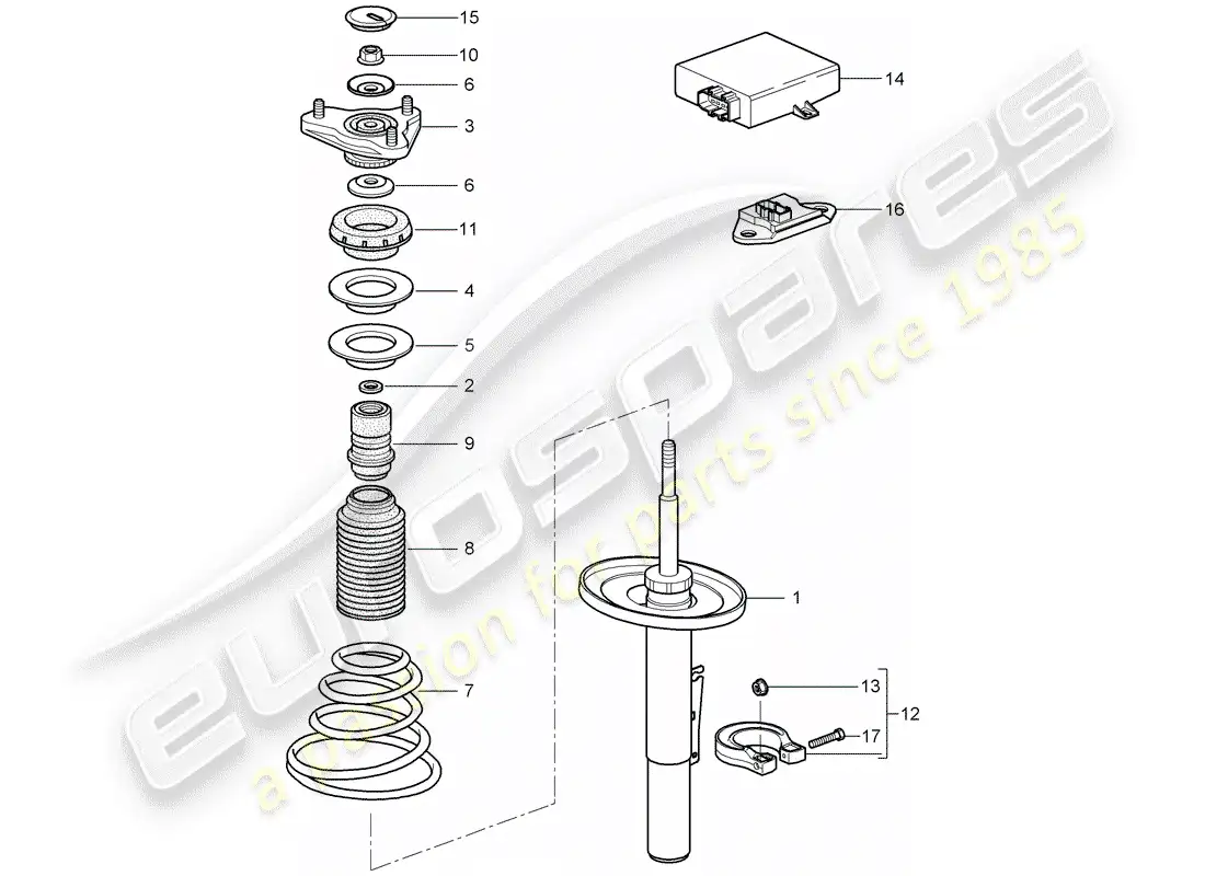 porsche 2006 (987 cayman) suspensión diagrama de piezas