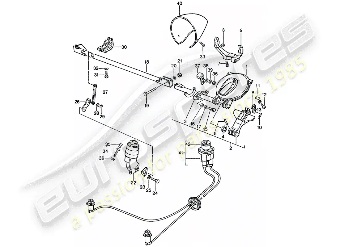 porsche 1980 (928) faro emergente diagrama de piezas