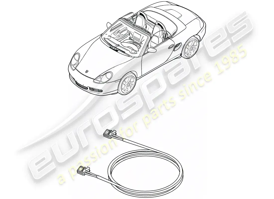 porsche 1998 (986 boxster) fibra óptica ligera - d - mj 2003>> diagrama de piezas