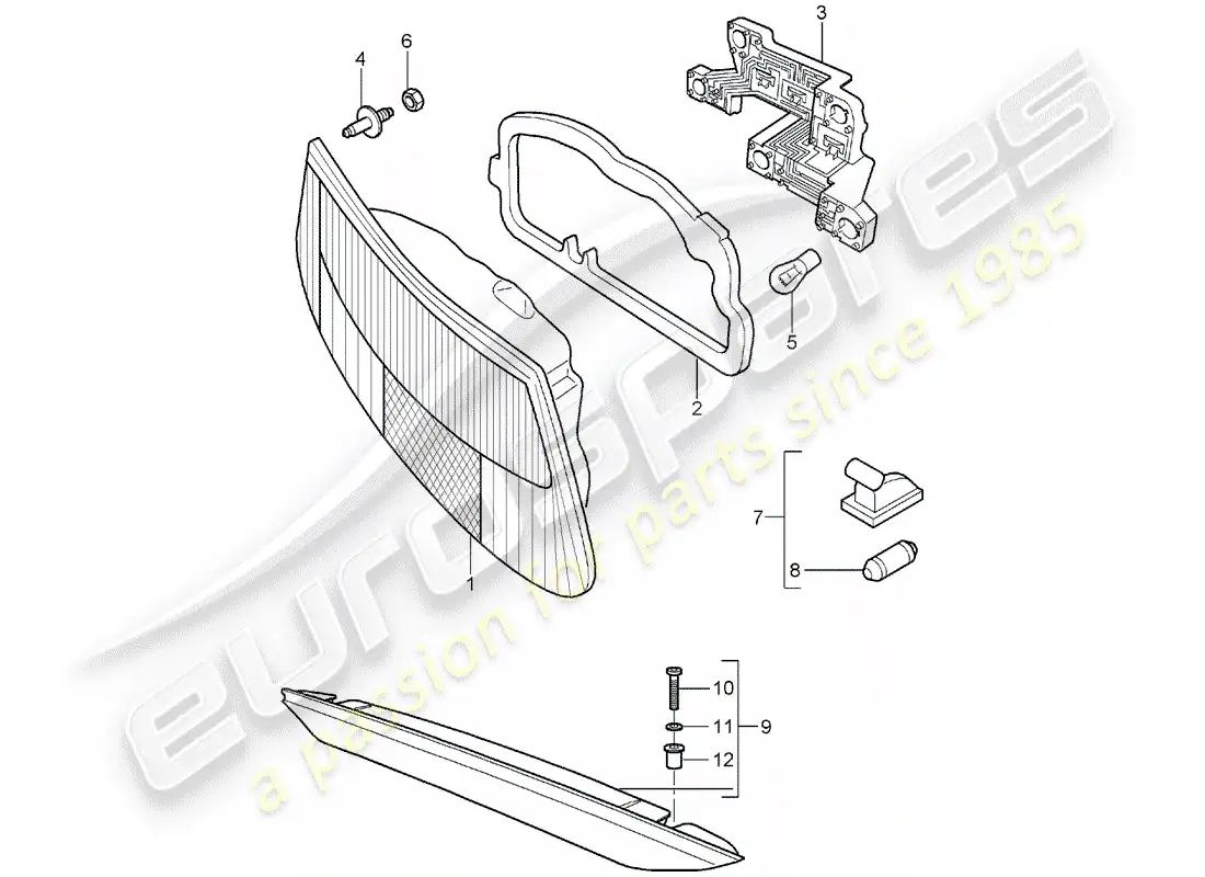 porsche 2006 (987 boxster) luz trasera diagrama de piezas
