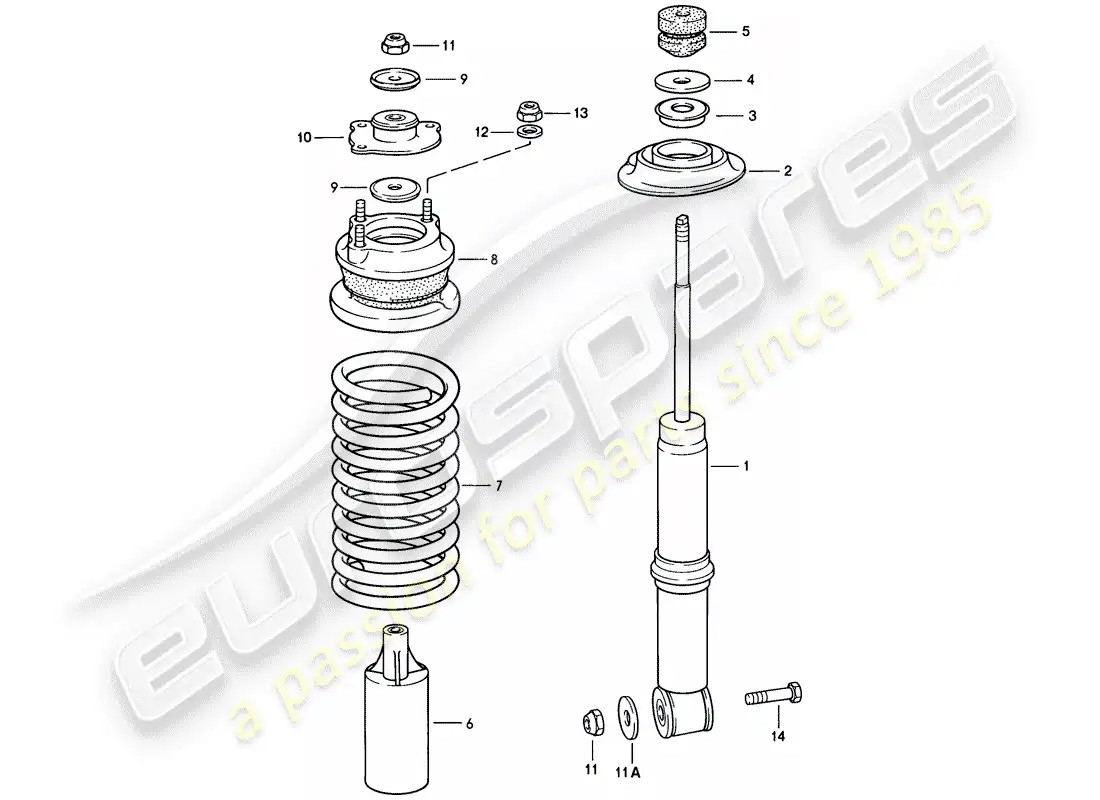 porsche 1978 (928) suspensión - eje delantero diagrama de piezas