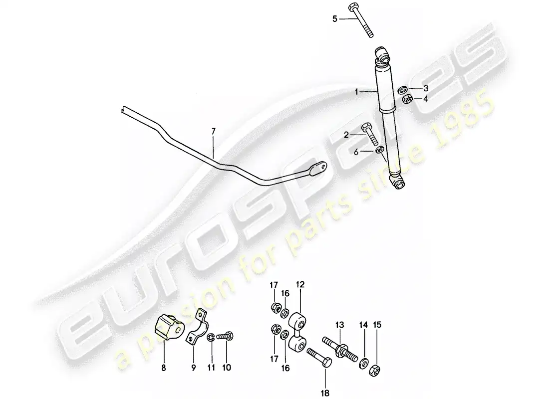 porsche 1988 (944) amortiguador de vibraciones - estabilizador diagrama de piezas