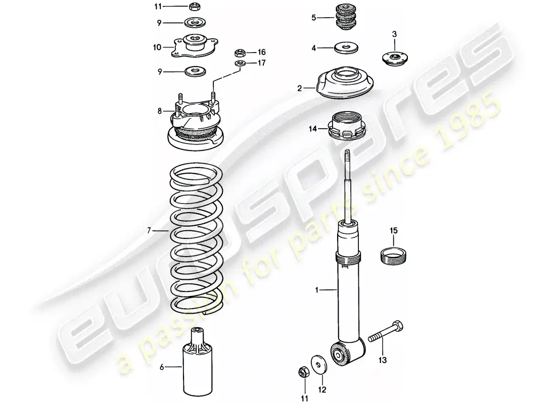 porsche 1984 (928) suspensión - eje delantero - f 92-es840 219>> - f 92-es849 567>> - d >> - mj 1985 diagrama de piezas