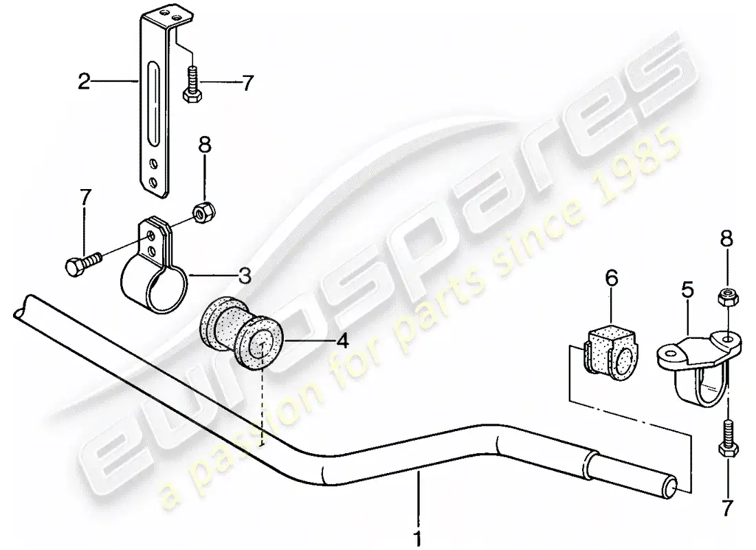 porsche 1984 (944) estabilizador diagrama de piezas