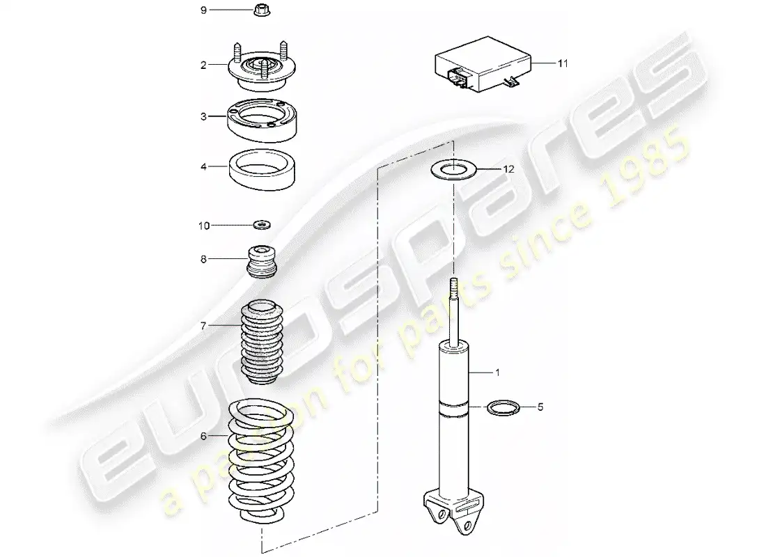porsche 2008 (997-1 turbo / gt2) amortiguador diagrama de piezas