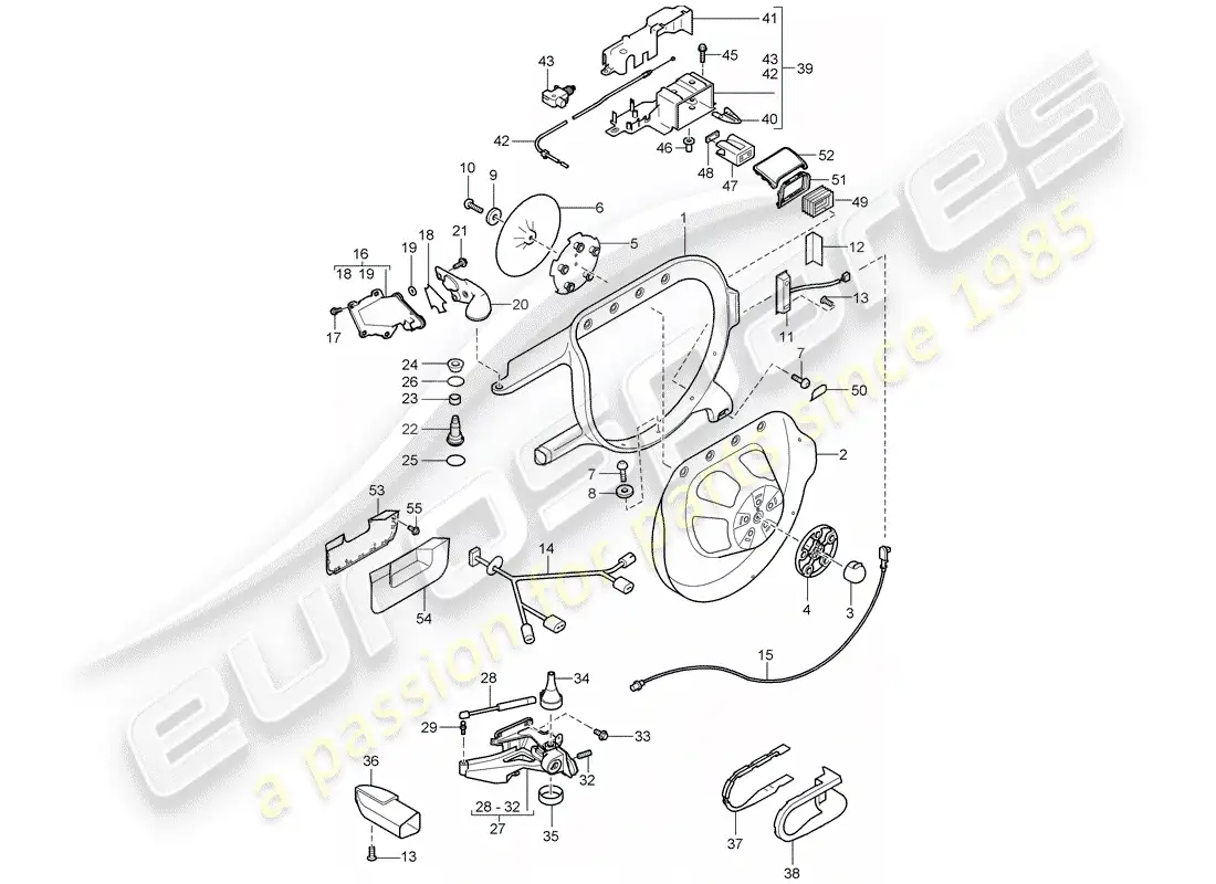 porsche 2009 (cayenne e1 9pa) soporte diagrama de piezas