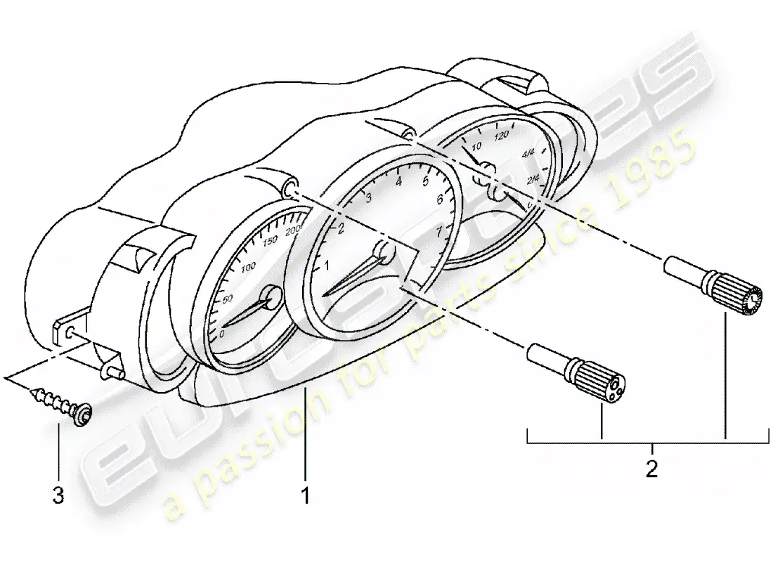 porsche 1999 (986 boxster) cuadro de instrumentos - completo - d - mj 2001>> diagrama de piezas