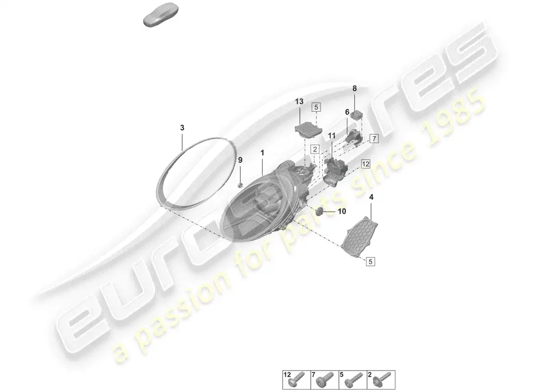 porsche 2020 (992-1) faro led diagrama de piezas