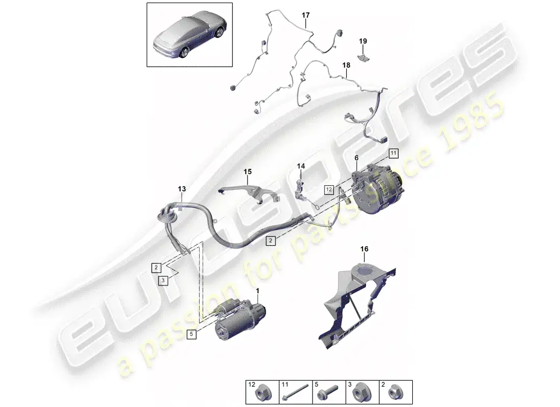 porsche 2018 (panamera 971-1) inicio diagrama de piezas