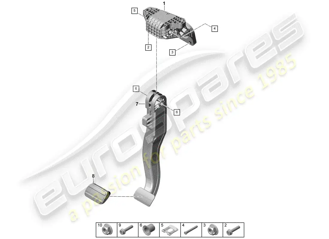 porsche 2019 (panamera 971-1) brake and acc. pedal assembly diagrama de piezas