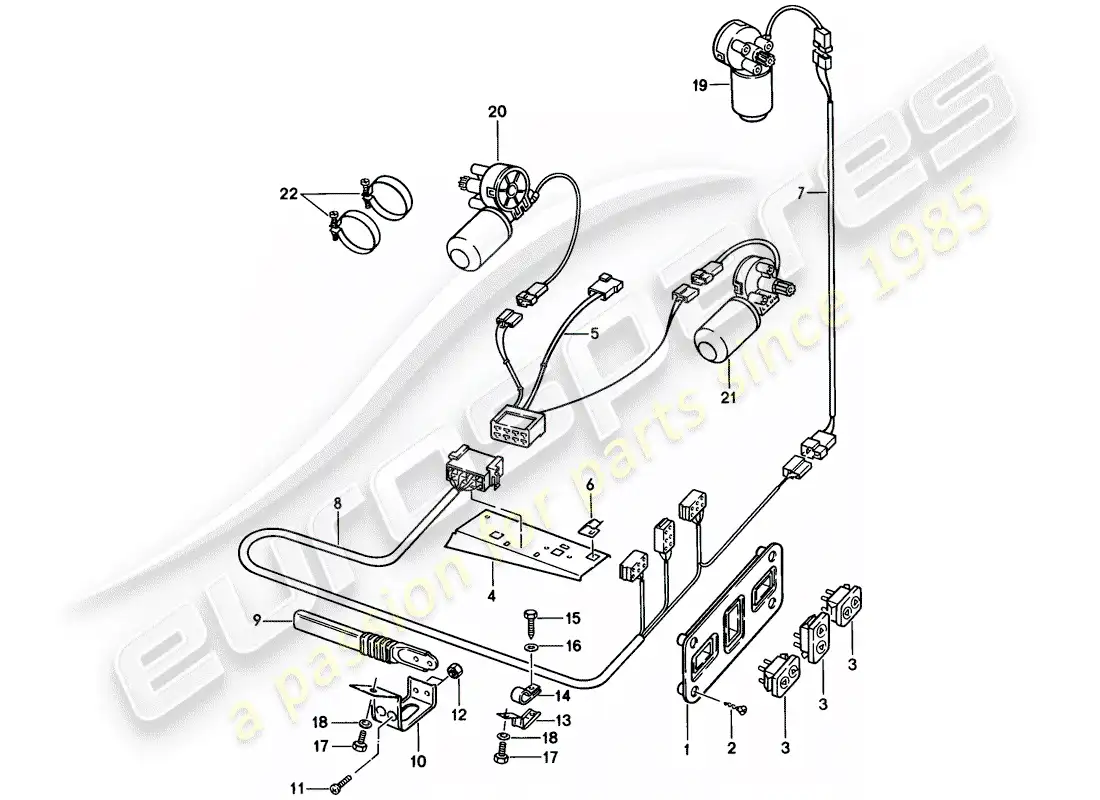 porsche 1985 (928) asiento delantero - equipo eléctrico - d >> - mj 1984 diagrama de piezas