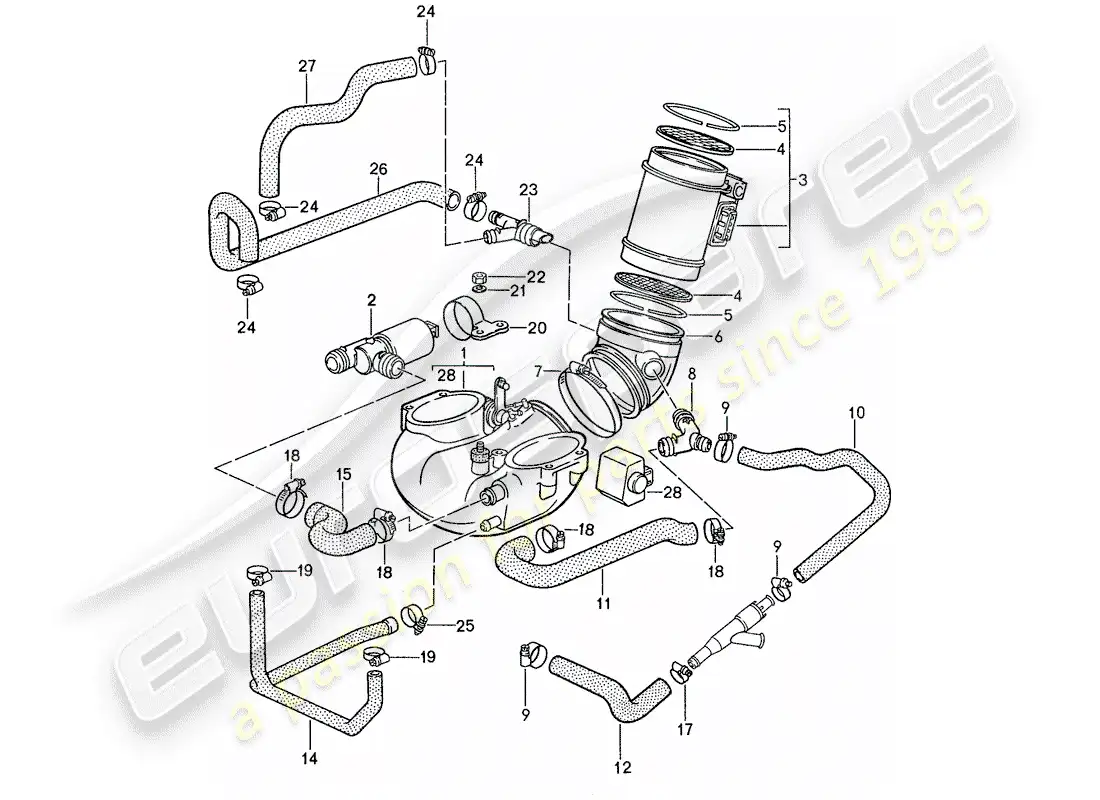 porsche 1987 (928) lh-jetronic - 1 diagrama de piezas