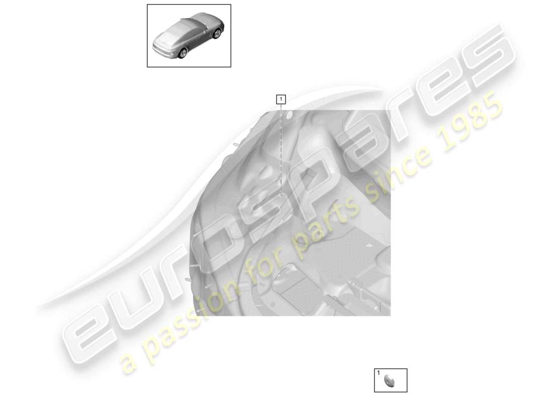porsche 2022 (panamera 971-2) diagrama de piezas del extremo trasero superior de los tapones