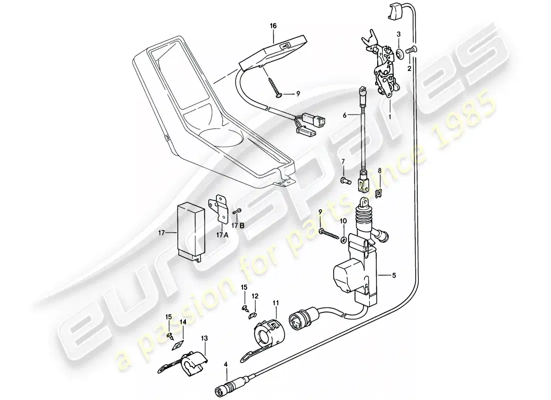 porsche 1988 (911) sistema de cierre centralizado diagrama de piezas