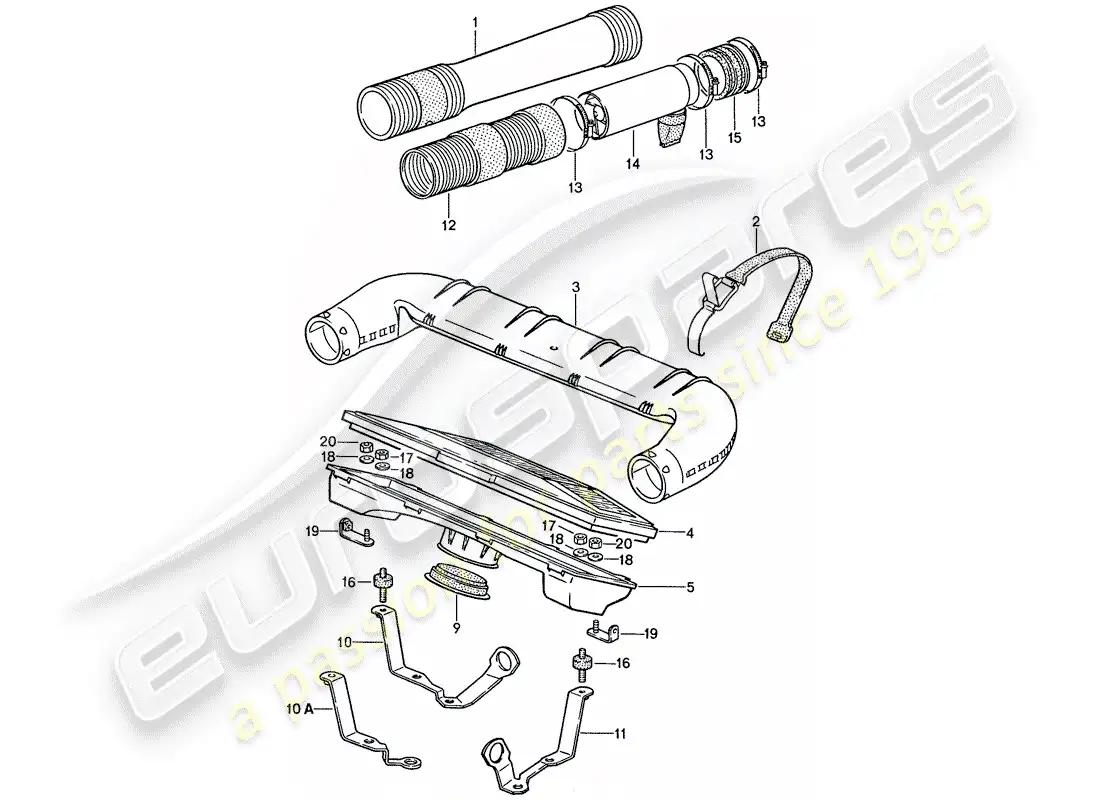 porsche 1987 (928) limpiador de aire - lh-jetronic diagrama de piezas