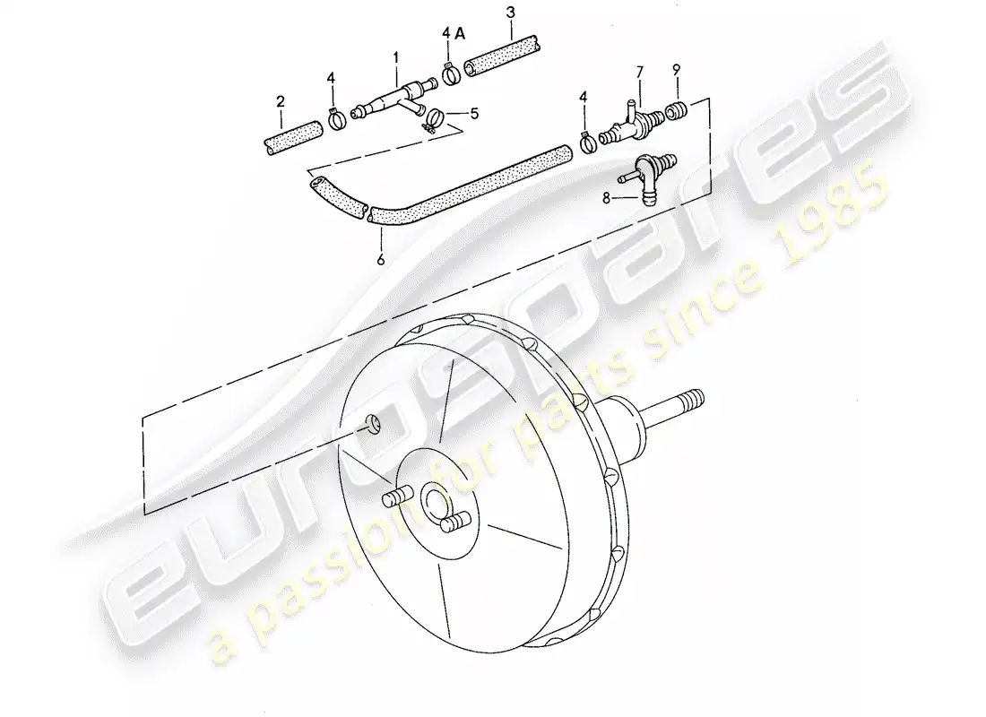 porsche 1987 (928) diagrama de piezas de la bomba de succión