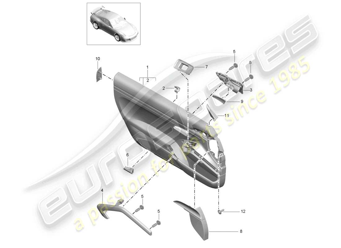 porsche 2021 (991-2 r/gt3/rs) accesorios para paneles de puerta gt3 d >>- mj 2016 diagrama de piezas