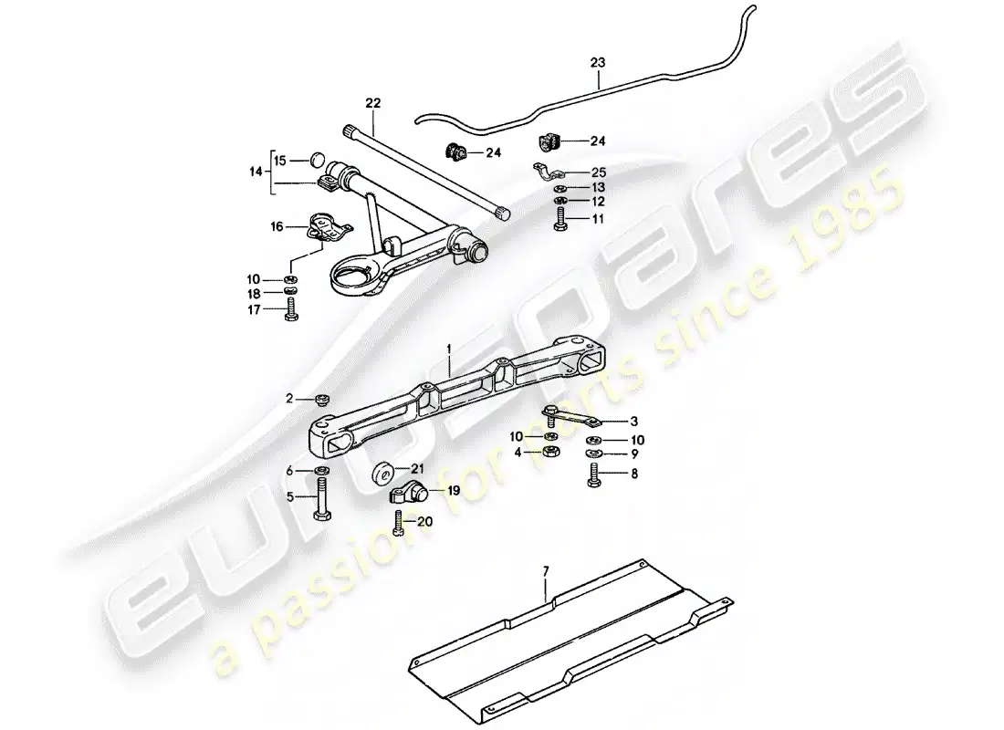 porsche 1982 (911) eje delantero - estabilizador diagrama de piezas