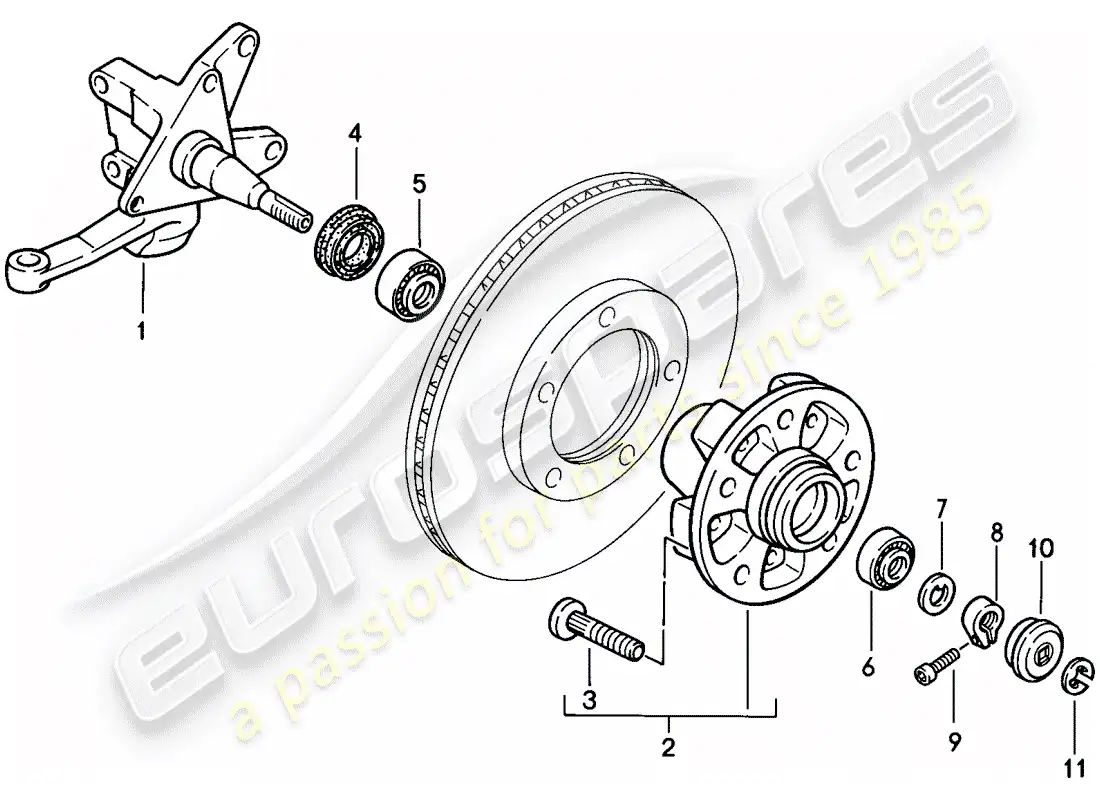 porsche 1984 (944) muñón de dirección - lubricantes diagrama de piezas