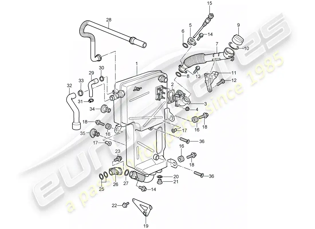 porsche 2008 (997-1 turbo / gt2) lubricación del motor diagrama de piezas