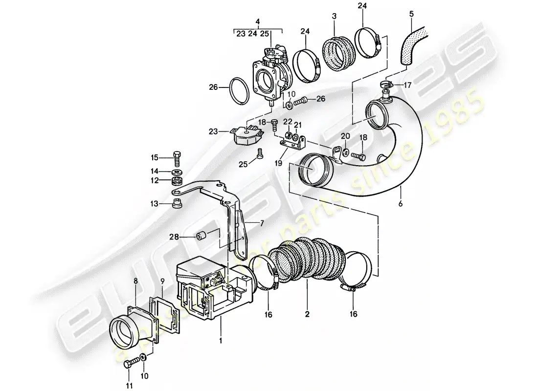 porsche 1988 (944) l-jetronic - 1 diagrama de piezas