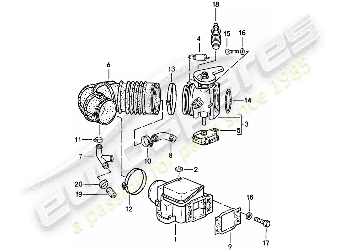 porsche 1988 (944) l-jetronic - 1 diagrama de piezas