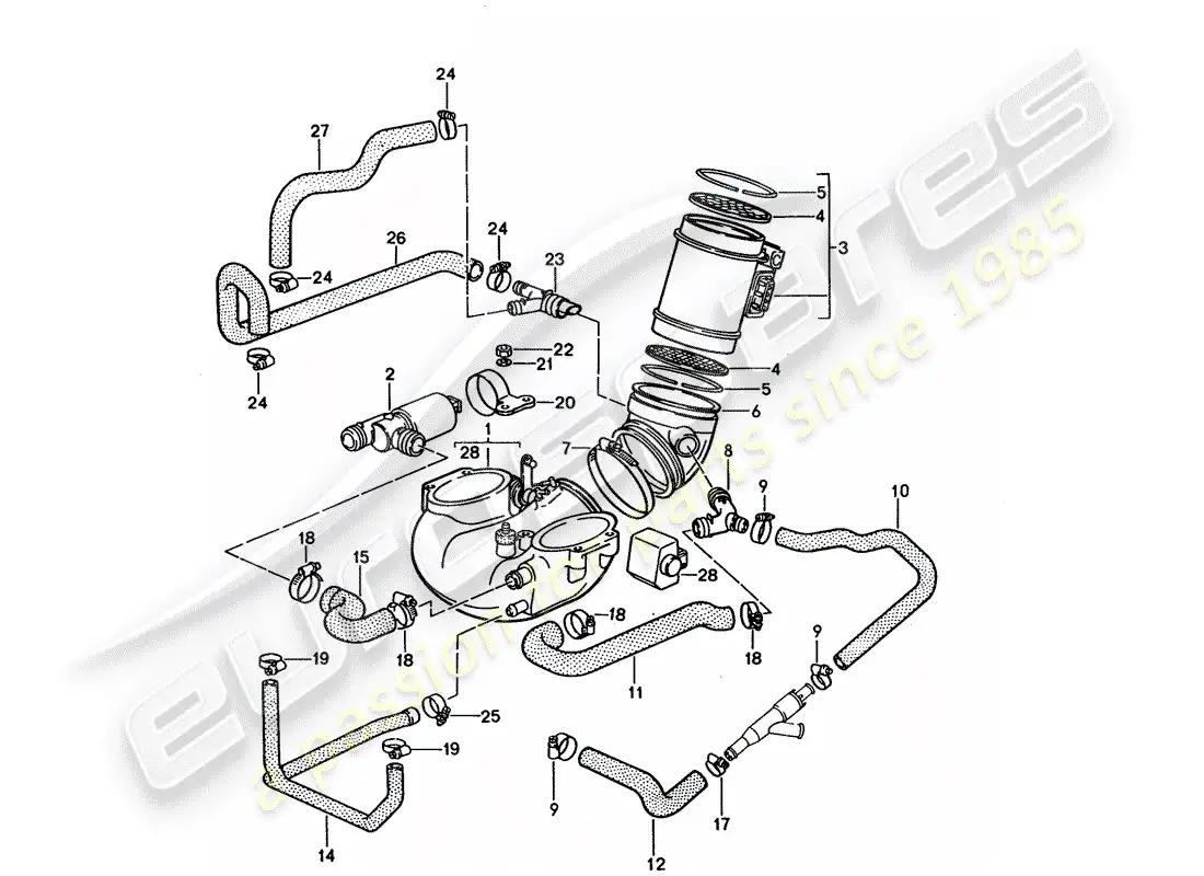 porsche 1992 (928) lh-jetronic - 1 diagrama de piezas